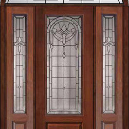 Prehung Sidelights-Transom Door 96 Fiberglass Palacio 3/4 Lite Glass - Front Doors