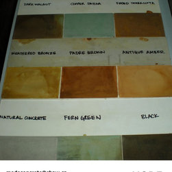 Concrete Acid Stain Color Chart - created by MODE CONCRETE in the Okanagan, BC, - Products