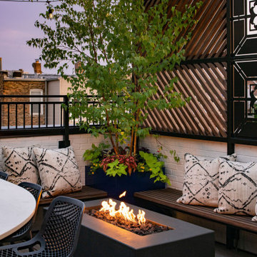 Wicker Park Single Family Home Outdoor Renovation: Rooftop Bar + Family-Friendly