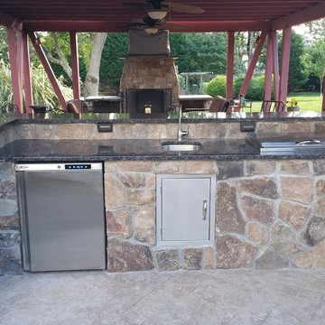 Outdoor Kitchen with Fireplace and Pizza Oven NY and NJ