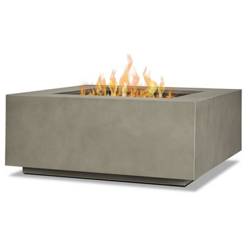 Real Flame Aegean Stainless Steel Fire Table with Conversion Kit in Mist Gray