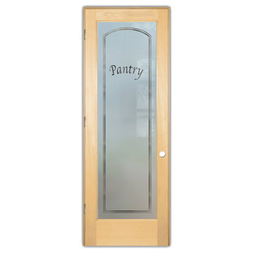 Pantry Door - Classic Arched - Maple - 24" x 96" - Knob on Right - Pull Open