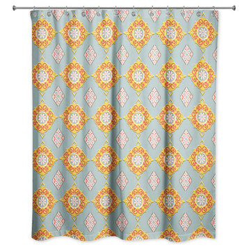 Imperial Pattern in Blue Shower Curtain