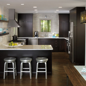 Kemper Cabinets: Contemporary Chocolate Kitchen