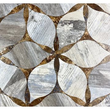 Patterned Wood & Agate Stone 10.375 in. x 13.625 in. x 0.125 in. Vinyl Tile
