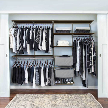 Reach-In Custom Closet in Chocolate Pear