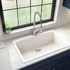 Karran Drop-In Quartz 33" 1-Hole Single Bowl Kitchen Sink, White