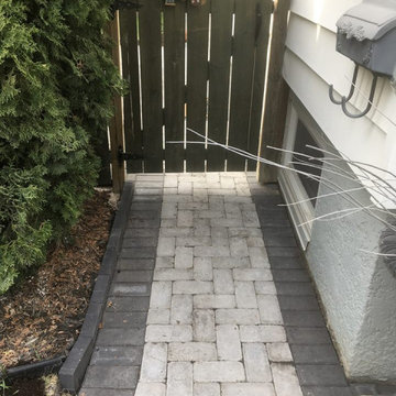 Barkman Roman Paver Patio & Sidewalk Installation With Circle Inlay