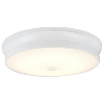 63005L-2 LED Large Flush Mount Ceiling Light Fixture, White 15" Diameter