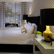 black & white bedroom