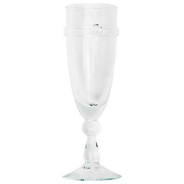 Charlotte Hand-Blown Champagne Flute Glasses, Set of 6