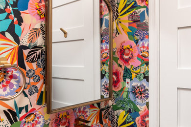 Inspiration for a mid-century modern powder room remodel in DC Metro