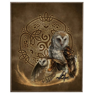 Celtic Owl Birch Wood Print