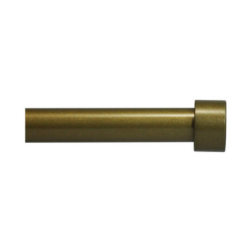 Adjustable End Cap Drapery Rod, 5/8" Diameter, Antique Gold, 28"-48"
