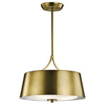 Kichler - Pendant/Semi Flush 3-Light - This 3 light convertible pendant/semi flush ceiling light from the updated traditional Maclain collection features smooth lines in a Natural Brass finish with subtle and pleasing Satin Etched White glass.