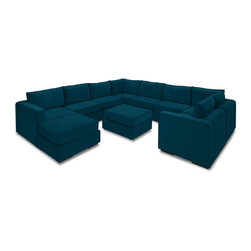 10 Seats + 12 Sides  in Mediterranea Corded Velvet Covers - Sectional Sofas