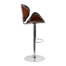 Flash Furniture - Flash Furniture Walnut Bentwood Adjustable Height Barstool - Bar Stools and Counter Stools