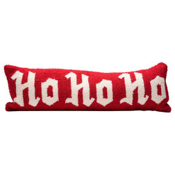 Decorative Pillows 24"Lx8"H Hooked Ho Ho Ho Monogram Christmas Throw Pillow