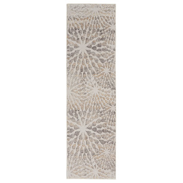 Nourison Silky Textures 2'2" x 7'6" Ivory/Beige Modern Indoor Rug