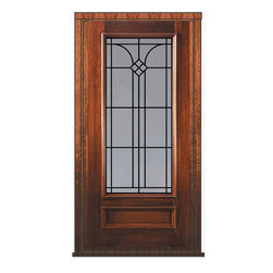 Prehung House Single Door 80 Mahogany Cantania GBG 3/4 Lite GBG Glass - Front Doors