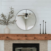 Cheyenne Framed Round Mirror, Black