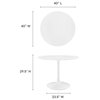 Lippa Round Wood Top Dining Table, White, 40"