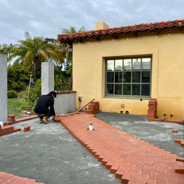 Installing a Herringbone Brick Patio in Point Loma