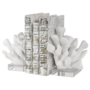 Charbel White Bookends, 2-Piece Set