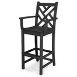 Polywood - Polywood Chippendale Counter Arm Chair, Black - Added height and arms make this chair a favorite choice among guests. POLYWOOD furniture is constructed of solid POLYWOOD lumber that's available in a variety of attractive, fade-resistant colors. It won't splinter, crack, chip, peel or rot and it never needs to be painted, stained or waterproofed. It's also designed to withstand nature's elements as well as to resist stains, corrosive substances, salt spray and other environmental stresses. Best of all, POLYWOOD furniture is made in the USA and backed by a 20-year warranty.