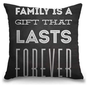 "Family Quotes - Family Is A Gift" Outdoor Throw Pillow 16"x16"