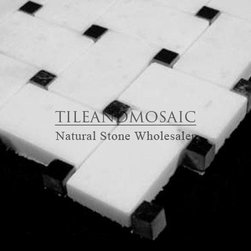 Statuary Crystal White Marble Italian Statuario Basketweave Mosaic Tile with Ner - Products