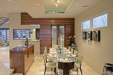 Inspiration for a contemporary dining room remodel in Orange County