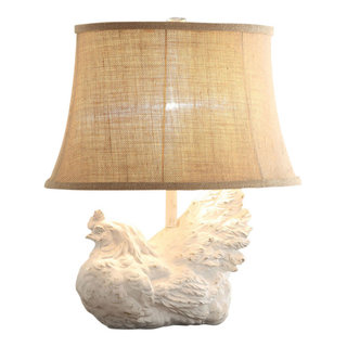 Rooster Table Lamp White Washed Farmhouse Table Lamps by