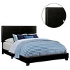 Leatherette Upholstered Bed, Queen Size, Black