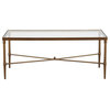 Elegance Antique - Bronze 44"x24" Coffee Cocktail Table With Tempered Glass