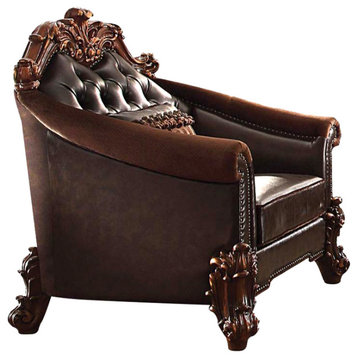 PU Leather Upholstery Chair, Dark Brown