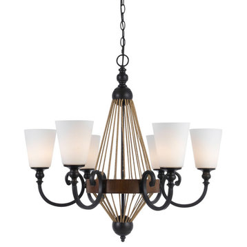 30.75" Inch Tall Metal Chandelier In Metal Wood Finish