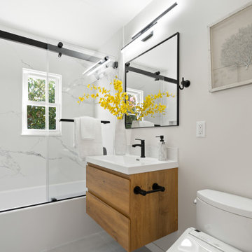 Modern Greige RTA Kitchen Cabinets with Quartz Countertops | The Cabination