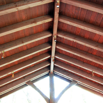 21' x 22' Timber Frame Pavilion With Outdoor Kitchen