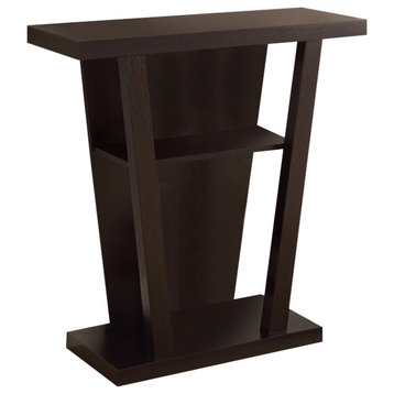 Benzara BM160199 Angled Wooden Console Table With Storage Space, Brown