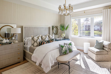 Trendy bedroom photo in Miami