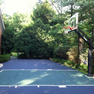 Gene M's Pro Dunk Gold Basketball System on a 50x25 in Lake Forest, IL