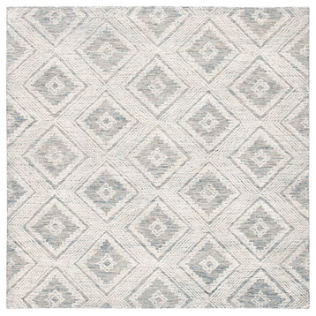 Safavieh Abstract Collection, ABT347 Rug, Ivory/Denim, 6'x6' Square