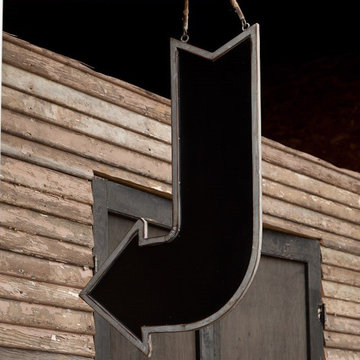 Double Sided Chalkboard Curved Arrow Sign