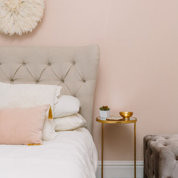 A calming pink master suite