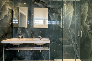 Large contemporary bathroom in London.