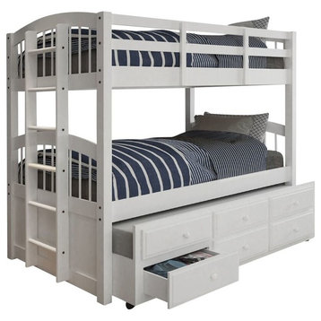Candace White Twin over Twin Bunk Bed with Trundle