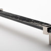 Sietto Adjustable 9" Slate Grey Glass Bar Pull With Polished Nickel Base