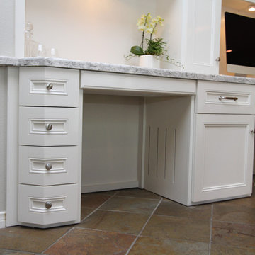 Irvine: White Kitchen with Built-in Desk