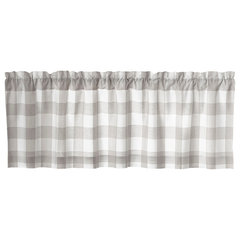 Farmhouse Living Buffalo Check Kitchen Tier Window Curtain Set of 2 - 30 x  36 - Gray/White - Elrene Home Fashions